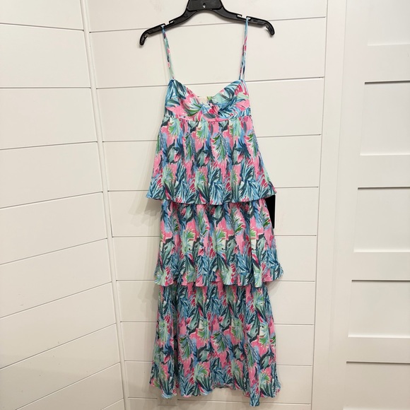 Saylor Tropical Tiered Maxi Dress Floral Resort Beach XS 36009 - Picture 3 of 14